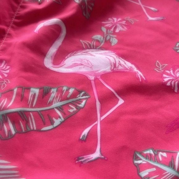 J. Ver Men’s Pink Flamingo Swim Trunks Shorts Tropical Floral XL Elastic Waist - Picture 4 of 12